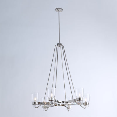Global Views Shiny Nickel Six Light Chandelier Clearance