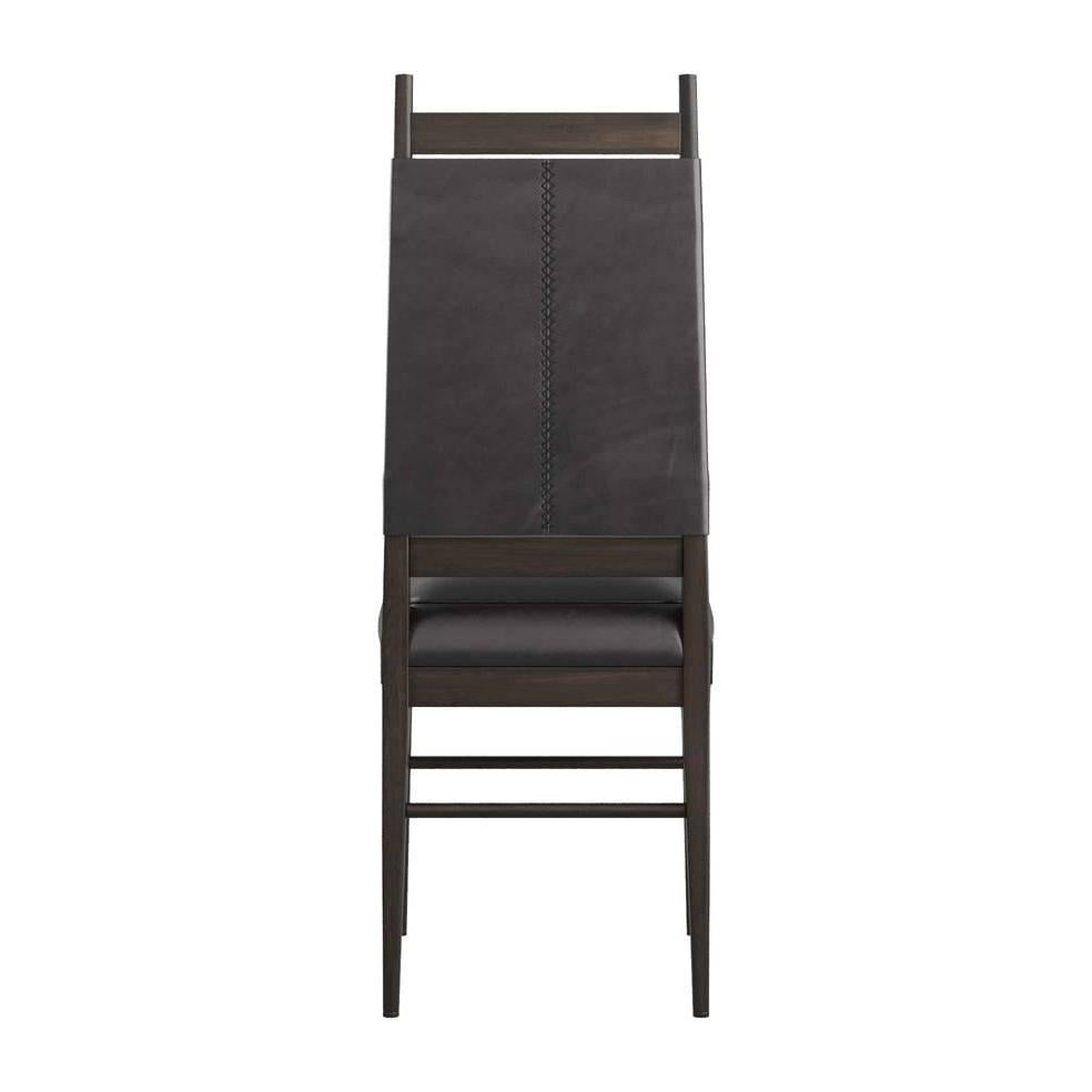 Arteriors Keegan Black Leather Chair