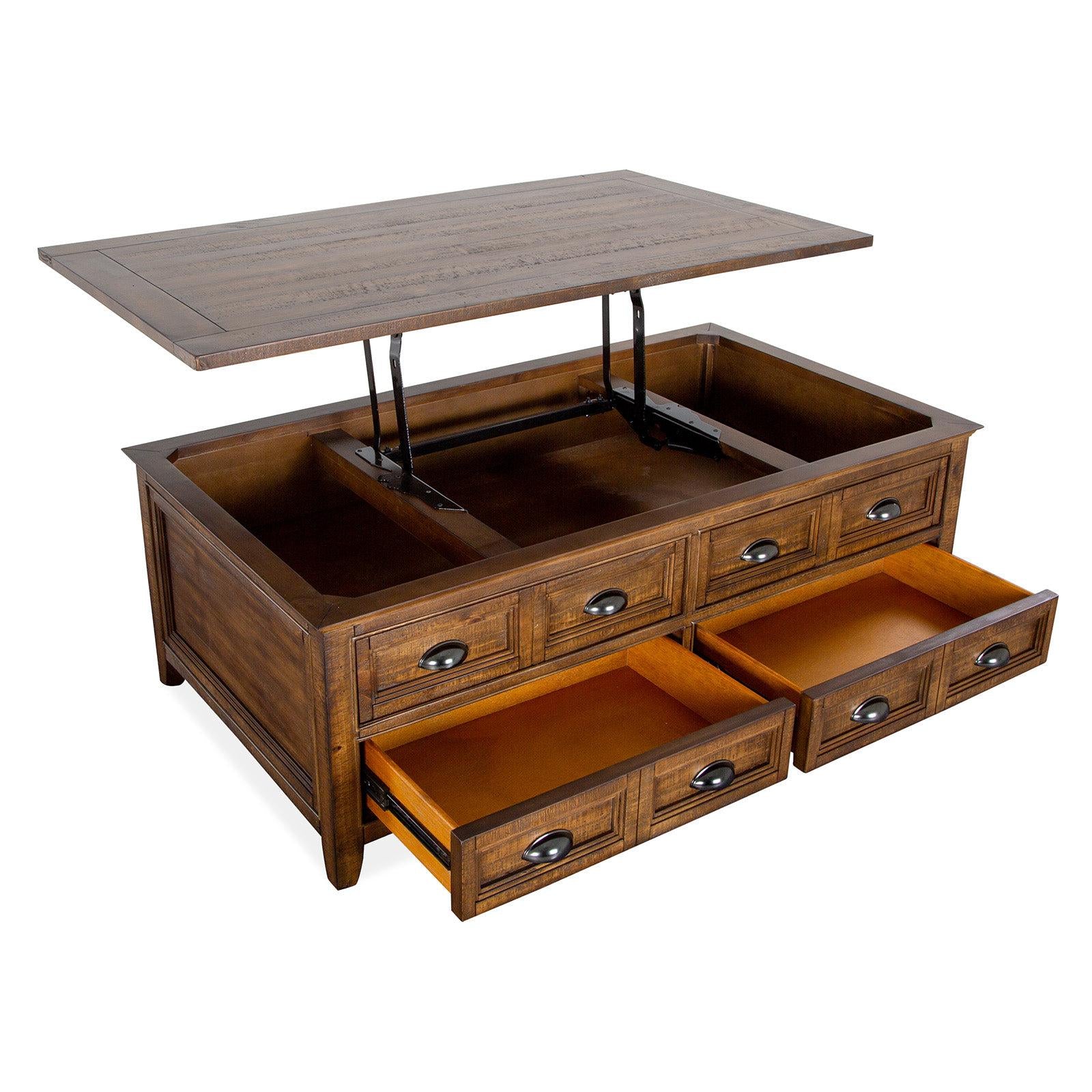 Magnussen Home Bay Creek Toasted Nutmeg Cocktail Table With Casters