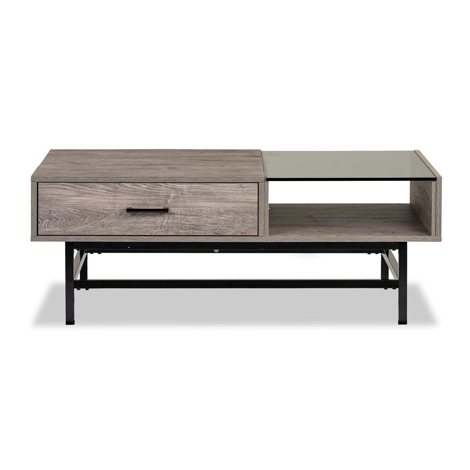 Magnussen Home Fenwick Whitetail Brown And Smoke Glass Rectangular Lift Top Cocktail Table