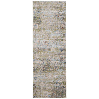 Feizy Melrose 39P3F Traditional Floral & Botanical Rug in Green/Ivory/Blue