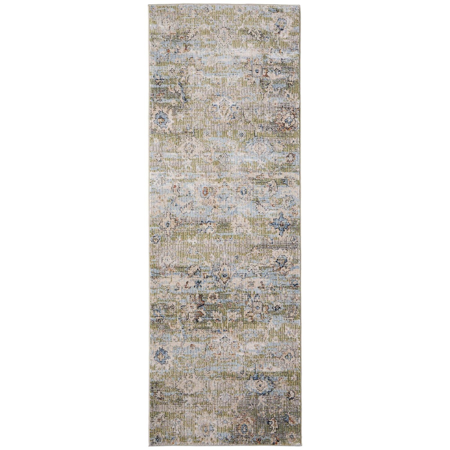 Feizy Melrose 39P3F Traditional Floral & Botanical Rug in Green/Ivory/Blue