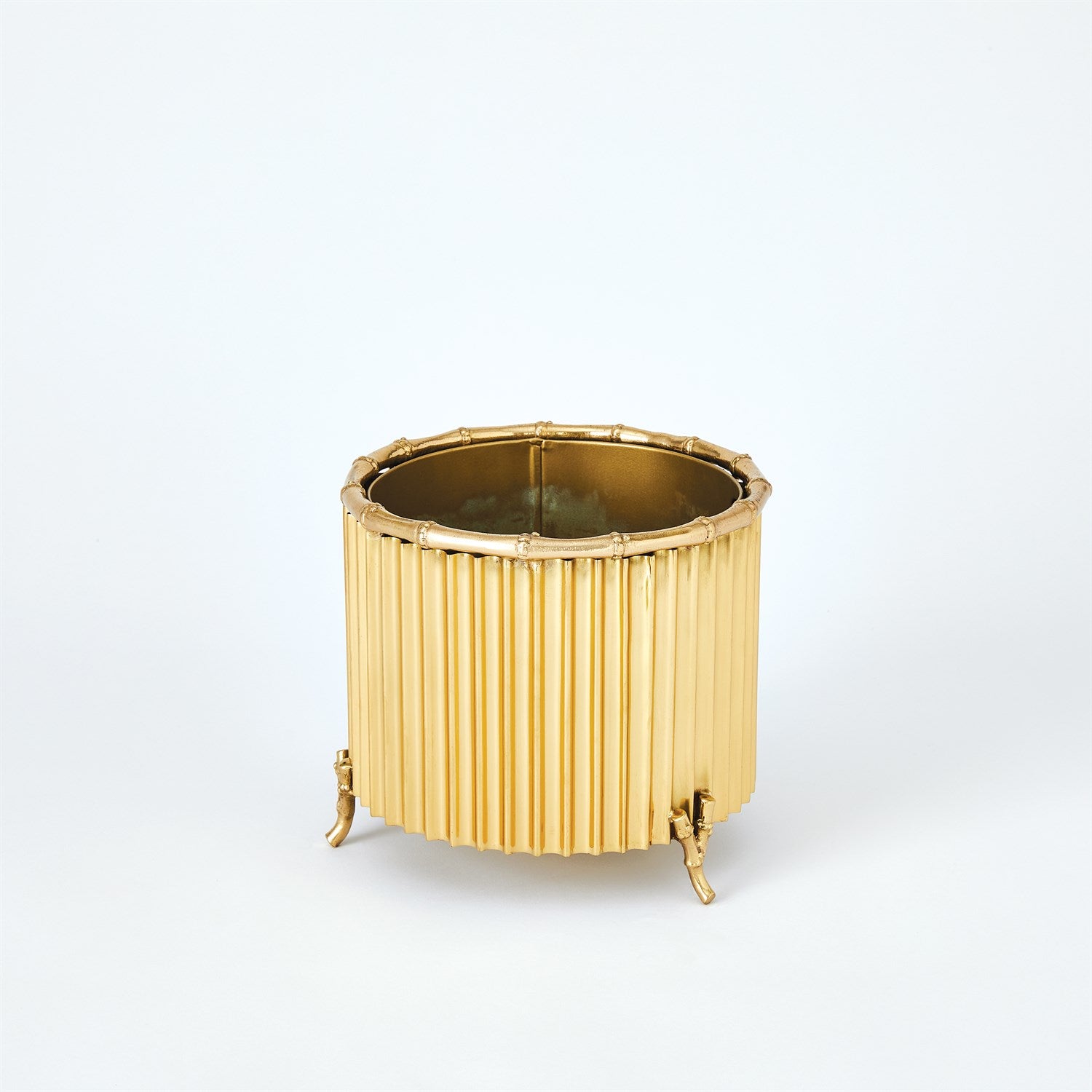 Global Views Corrugated Bamboo Cachepot