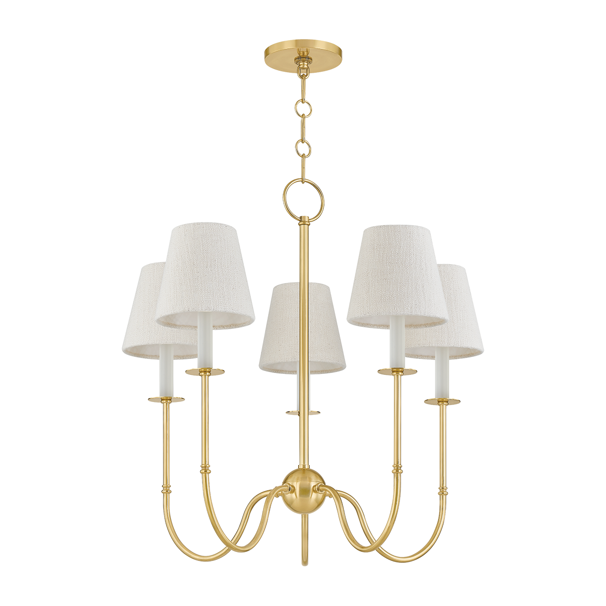 Hudson Valley Lighting Amina 5 Light 26.5 inch Aged Brass Chandelier Ceiling Light