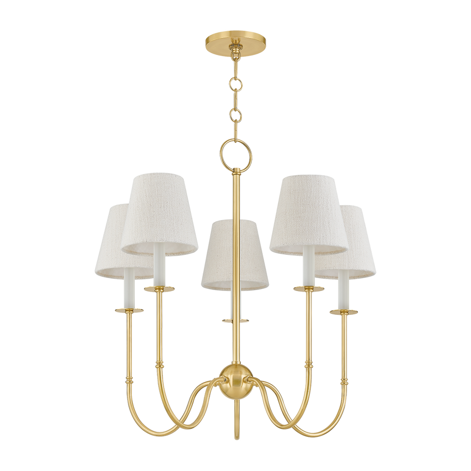 Hudson Valley Lighting Amina 5 Light 26.5 inch Aged Brass Chandelier Ceiling Light