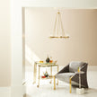 Global Views Shiny Brass Six Light Chandelier DSC