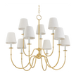 Hudson Valley Lighting Amina 9 Light 39.25 inch Aged Brass Chandelier Ceiling Light