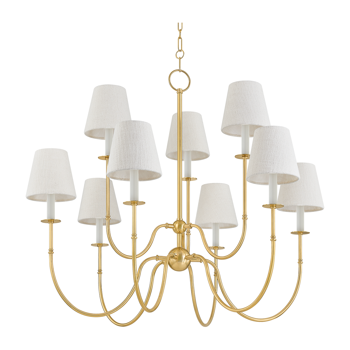 Hudson Valley Lighting Amina 9 Light 39.25 inch Aged Brass Chandelier Ceiling Light