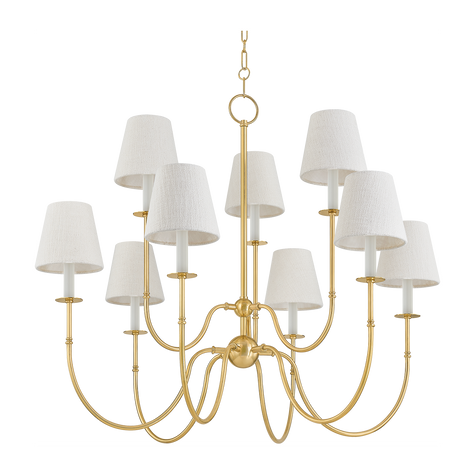 Hudson Valley Lighting Amina 9 Light 39.25 inch Aged Brass Chandelier Ceiling Light