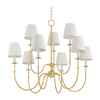 Hudson Valley Lighting Amina 9 Light 39.25 inch Aged Brass Chandelier Ceiling Light