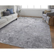 Feizy Micah 3336F Modern Abstract Rug in Silver/Gray/White