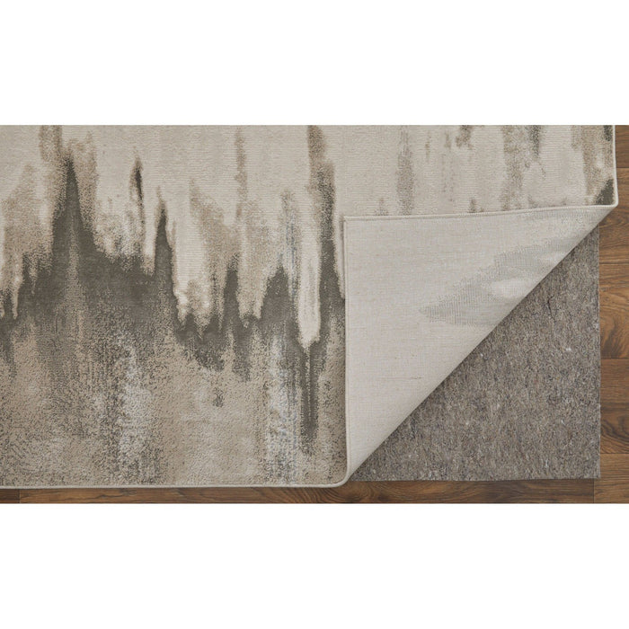 Feizy Micah 39LQF Modern Abstract Rug in Gray/Taupe/Ivory