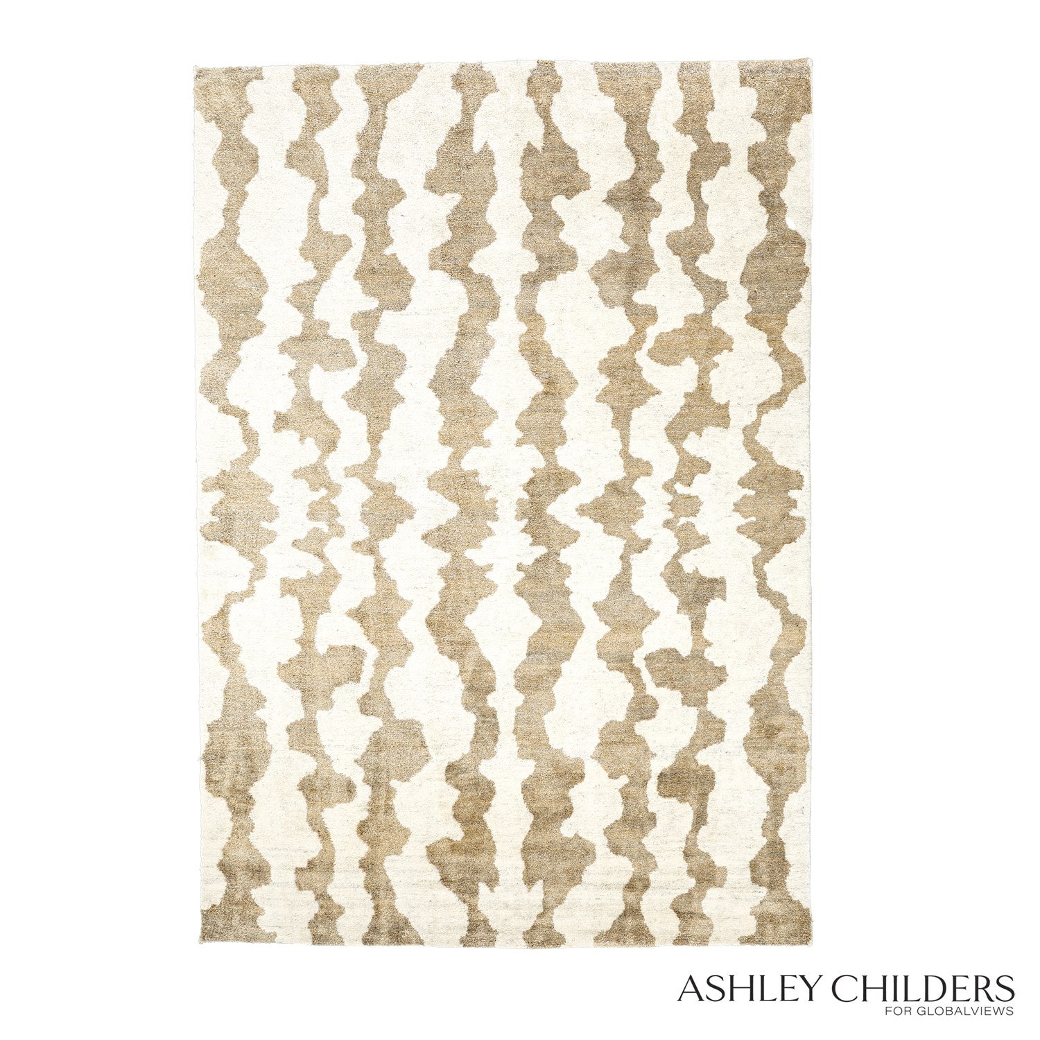 Global Views Dark Beige Ivory Monitor Rug