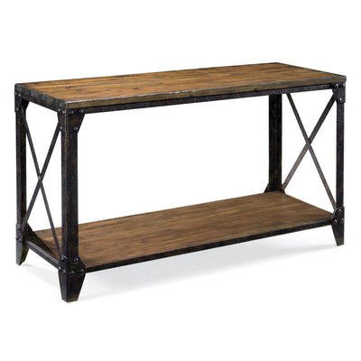 Magnussen Home Pinebrook Distressed Natural Pine Rectangular Sofa Table