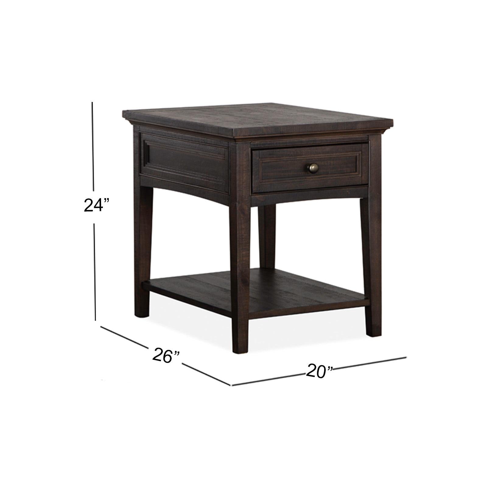 Magnussen Home Westley Falls Graphite Rectangular End Table