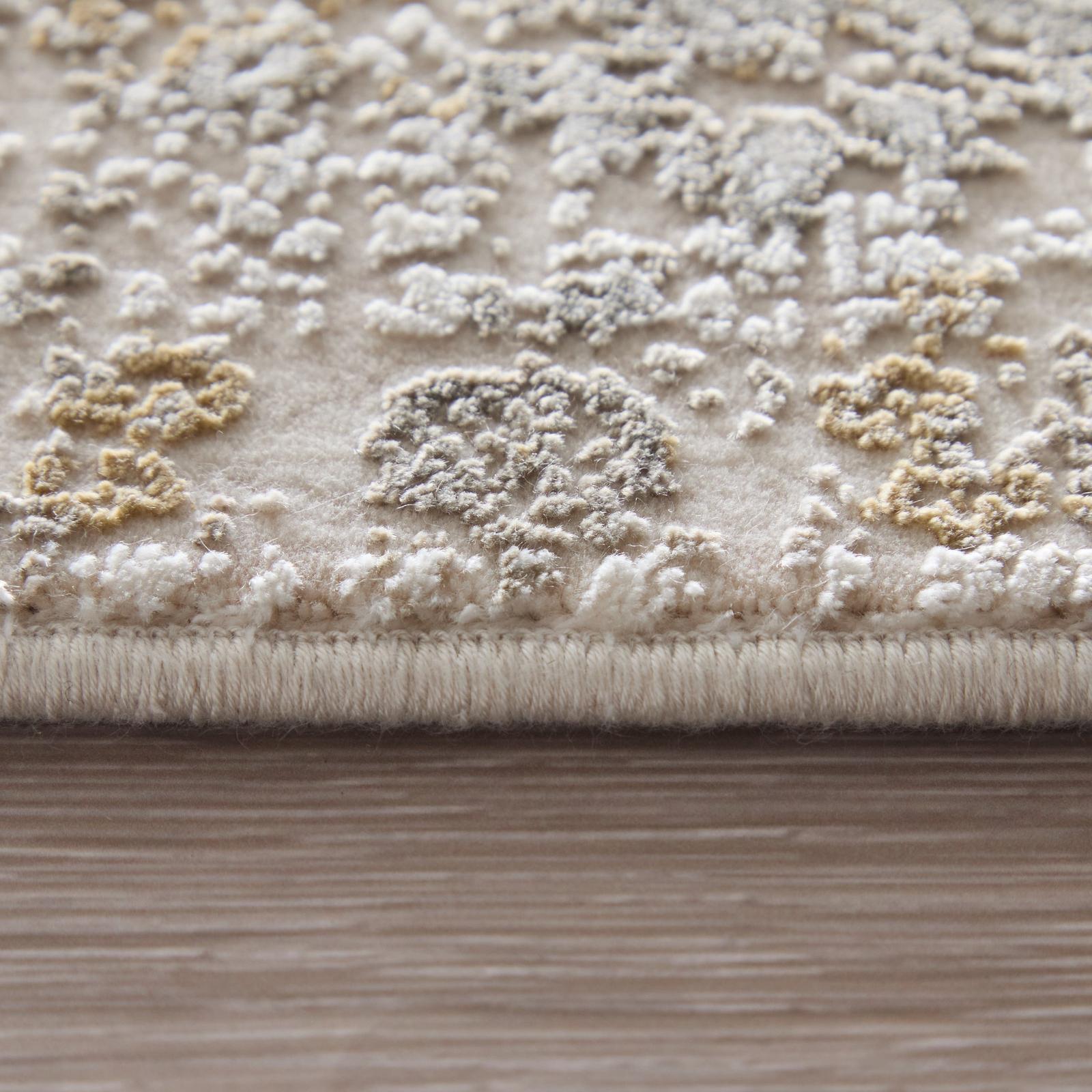 Feizy Cadiz 39T0F Traditional Medallion Rug in Ivory/Gray/Gold