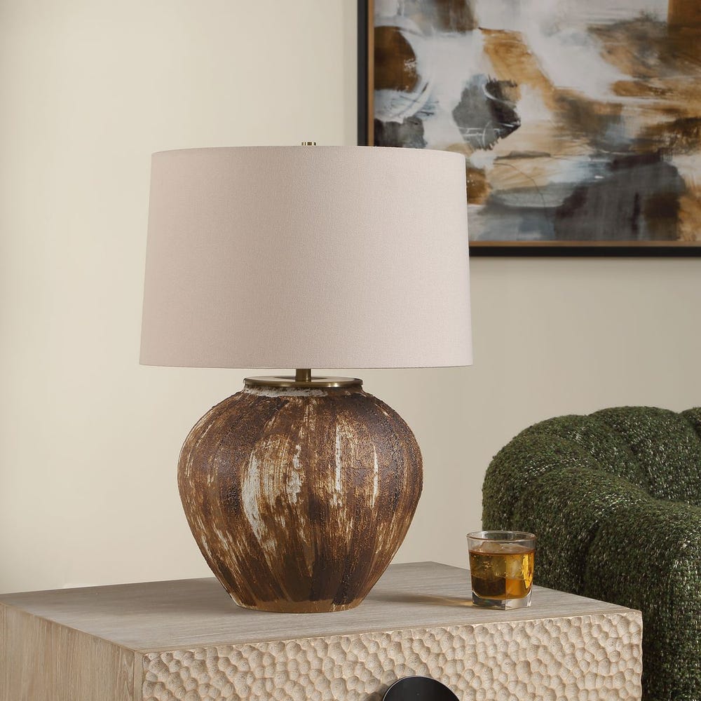 Uttermost McKinley Textured Brown Table Lamp