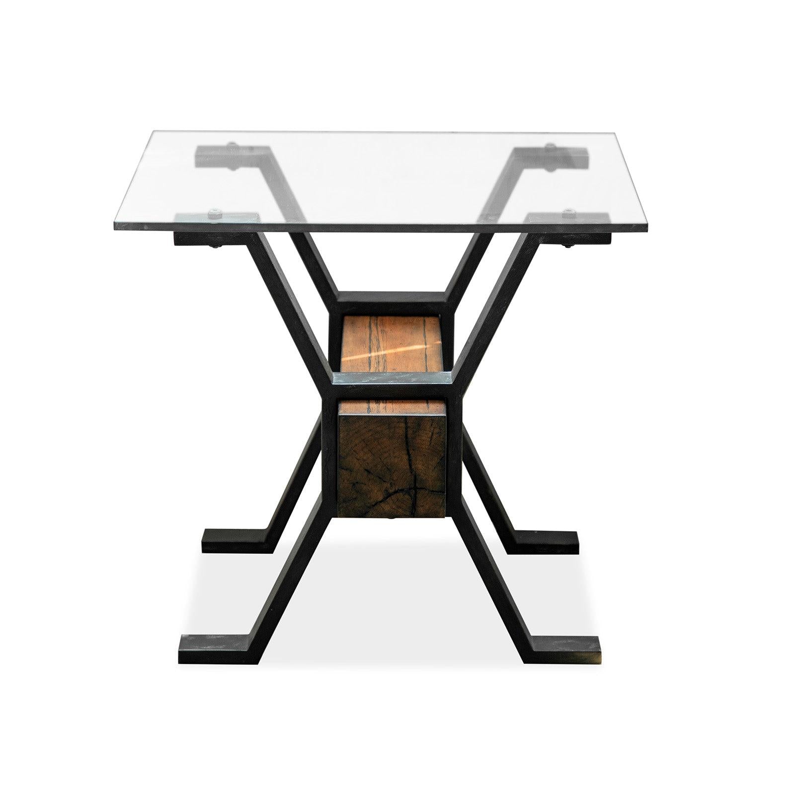 Magnussen Home Sawyer Toasted Nutmeg And Smoked Iron Rectangular End Table