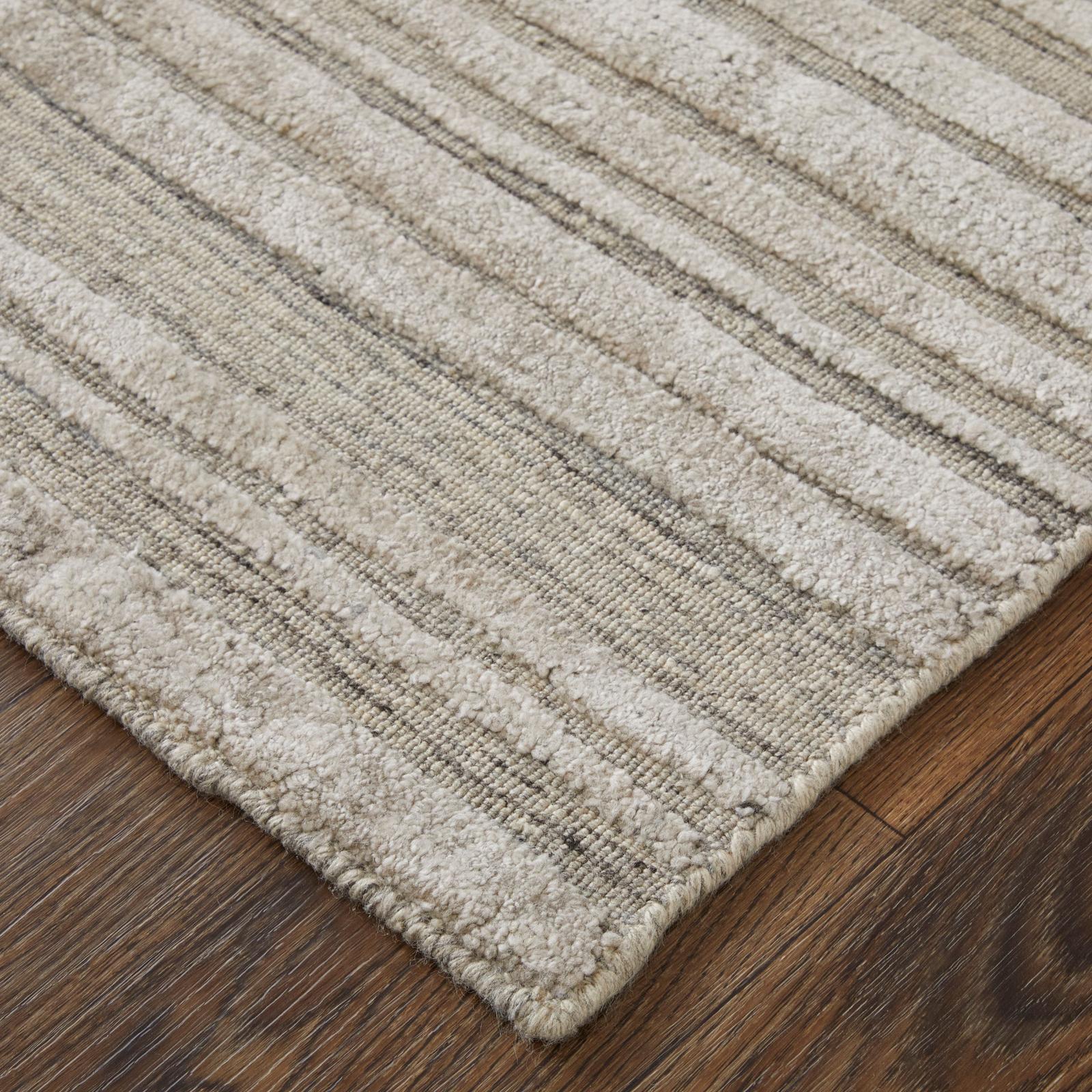 Feizy Elias 69FXF Modern Abstract Rug in Brown/Blue/Tan