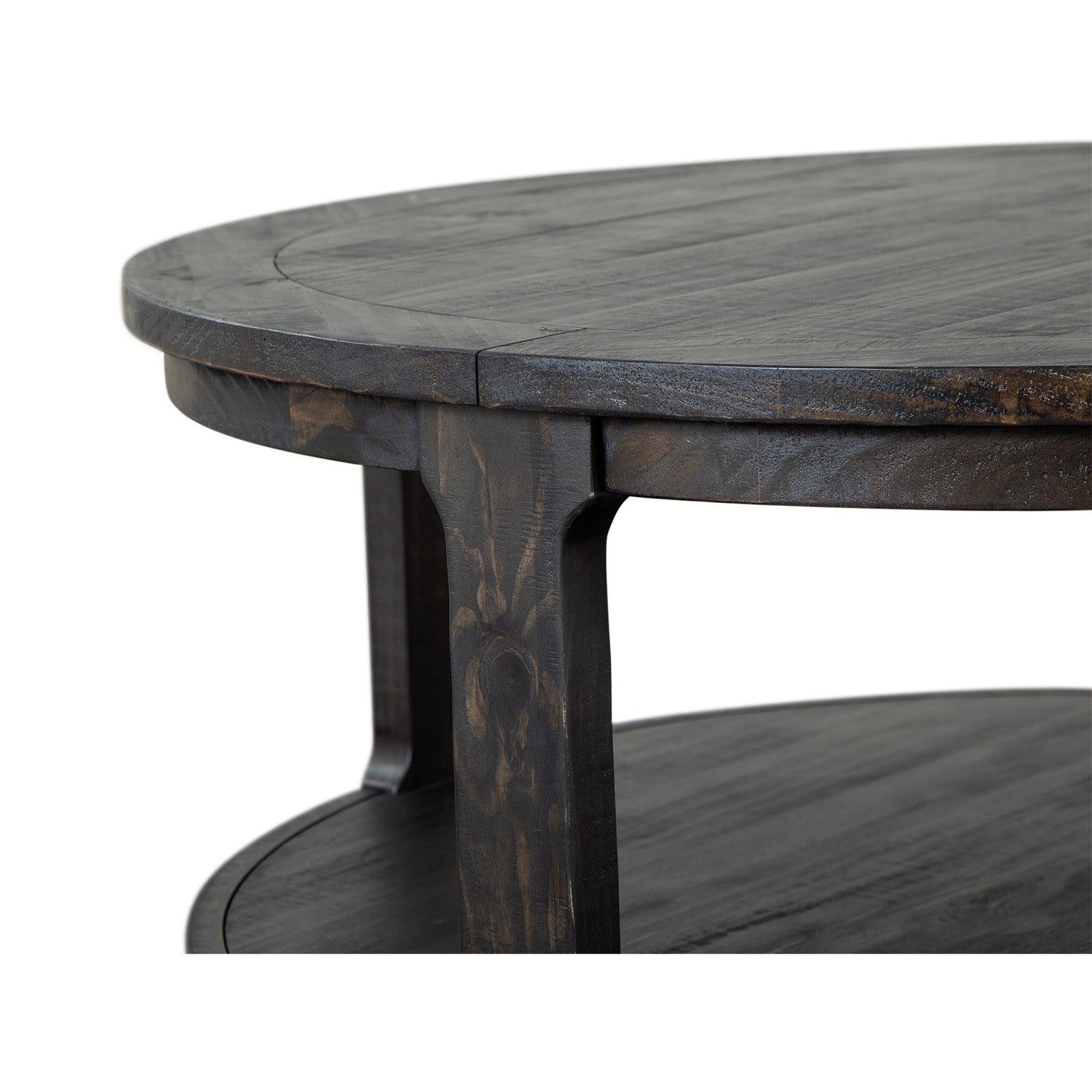 Magnussen Home Boswell Peppercorn Round Cocktail Table With Casters