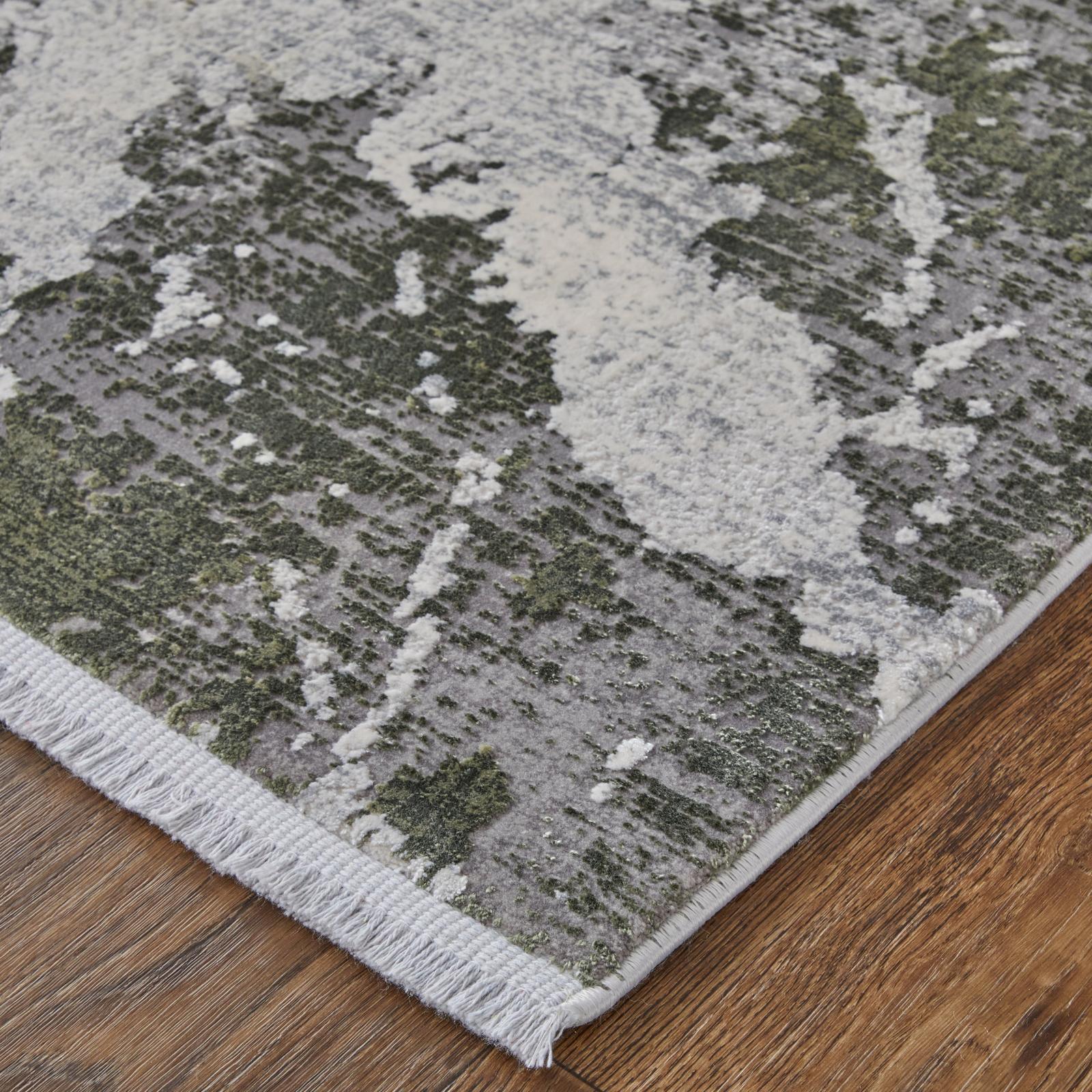 Feizy Cadiz 39N6F Modern Abstract Rug in Gray/Green/Taupe