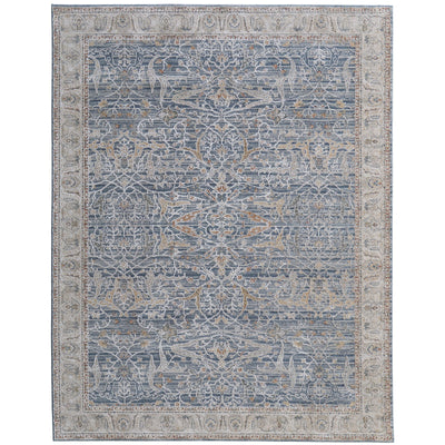 Feizy Pasha 39M4F Transitional Ikat in Blue/Taupe/Ivory
