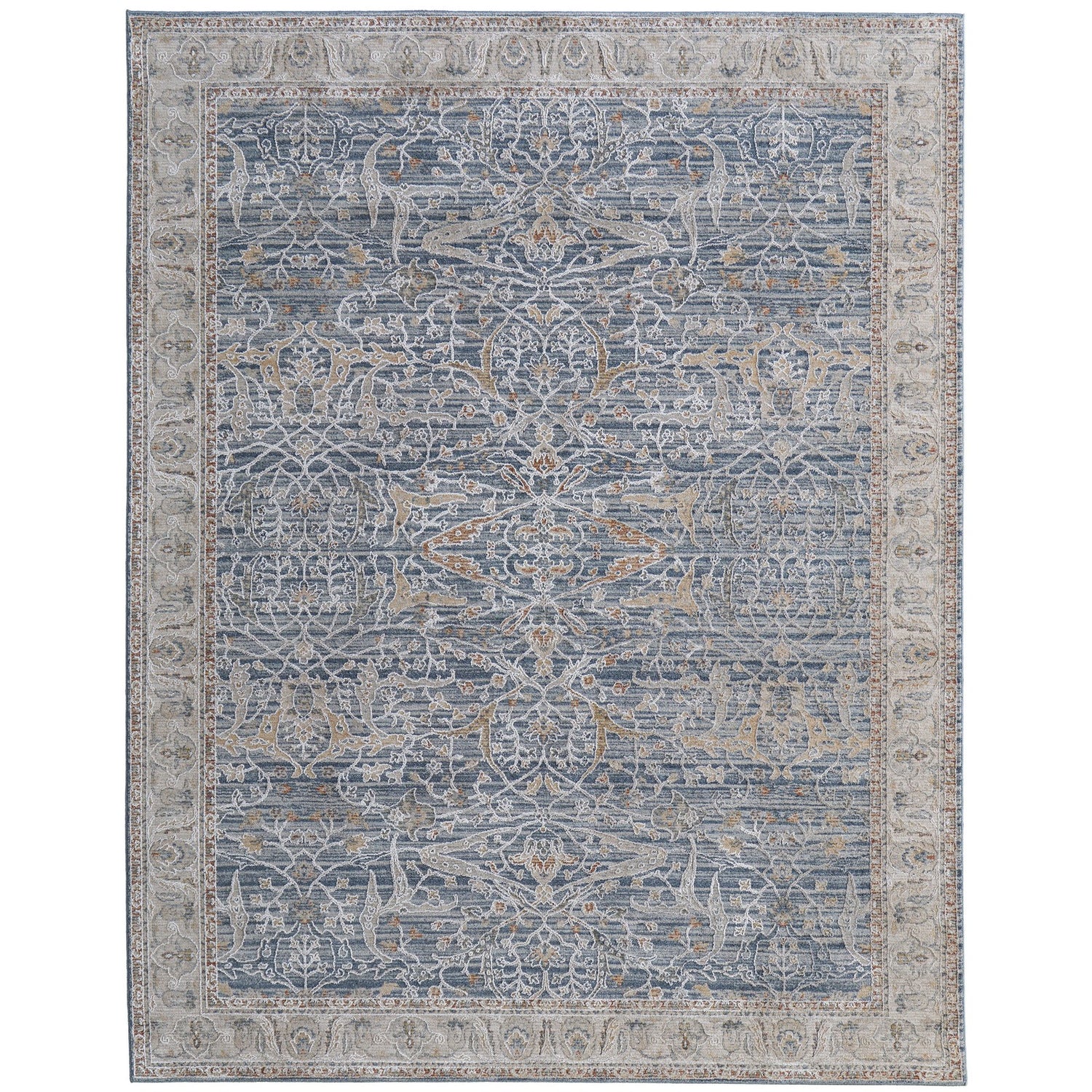 Feizy Pasha 39M4F Transitional Ikat in Blue/Taupe/Ivory