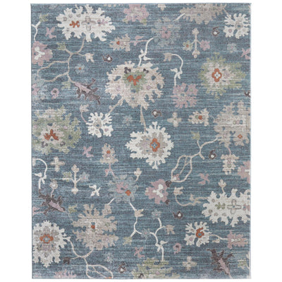 Feizy Dartmouth 39QMF Transitional Abstract Rug in Blue/Ivory/Pink