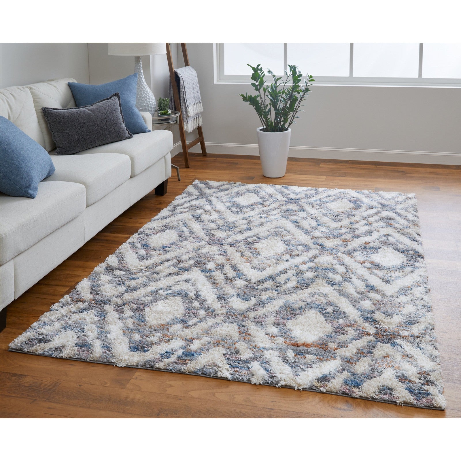 Feizy Mynka 39IAF Transitional Diamond in Ivory/Gray/Taupe