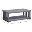 Magnussen Home Eldridge Weathered Gravel And Satin Bronze Rectangular Cocktail Table With Casters