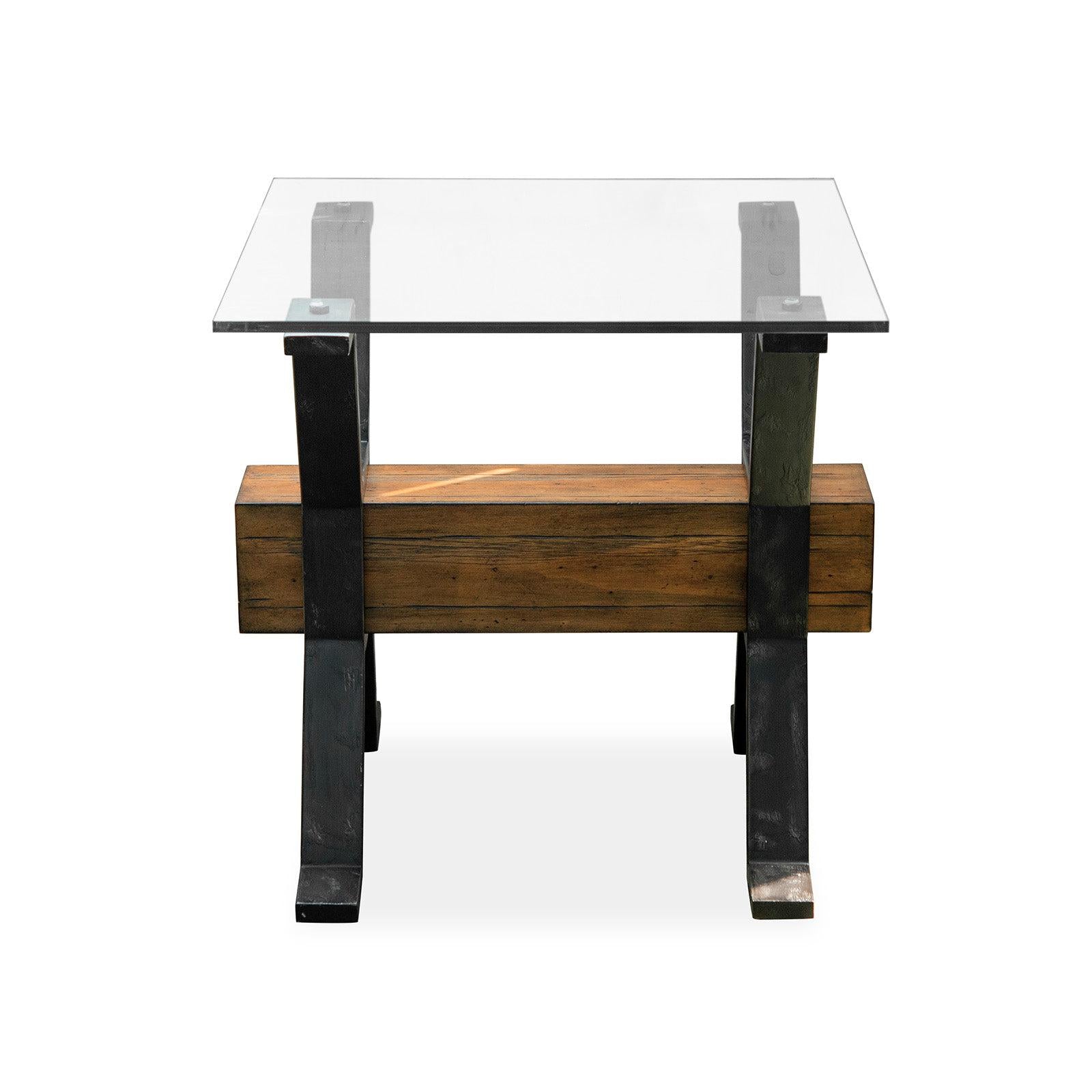Magnussen Home Sawyer Toasted Nutmeg And Smoked Iron Rectangular End Table