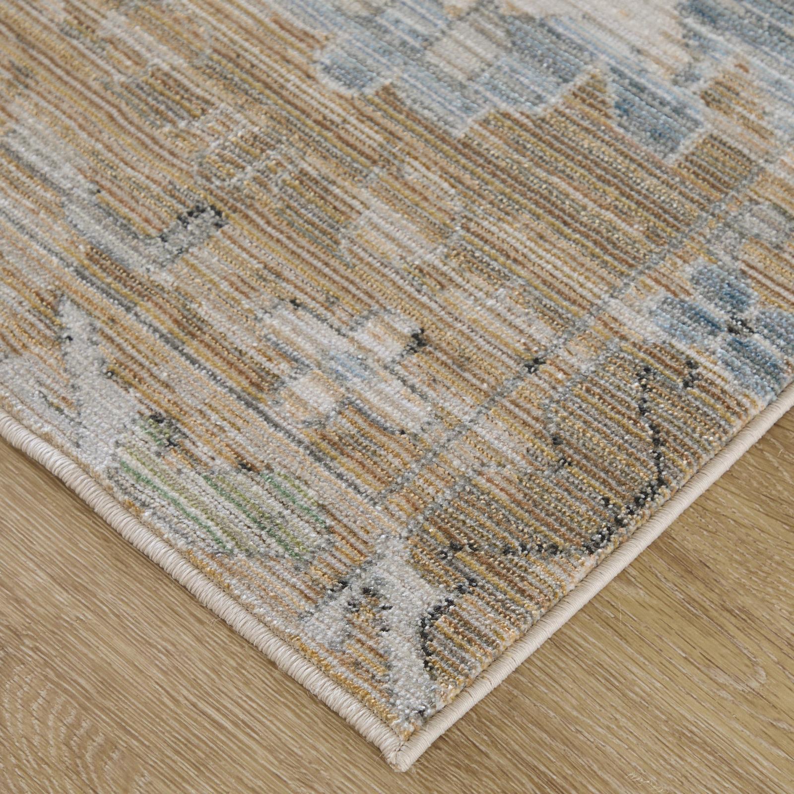 Feizy Augustine 39TXF Traditional Floral & Botanical, Tan/Blue/Ivory, Rug