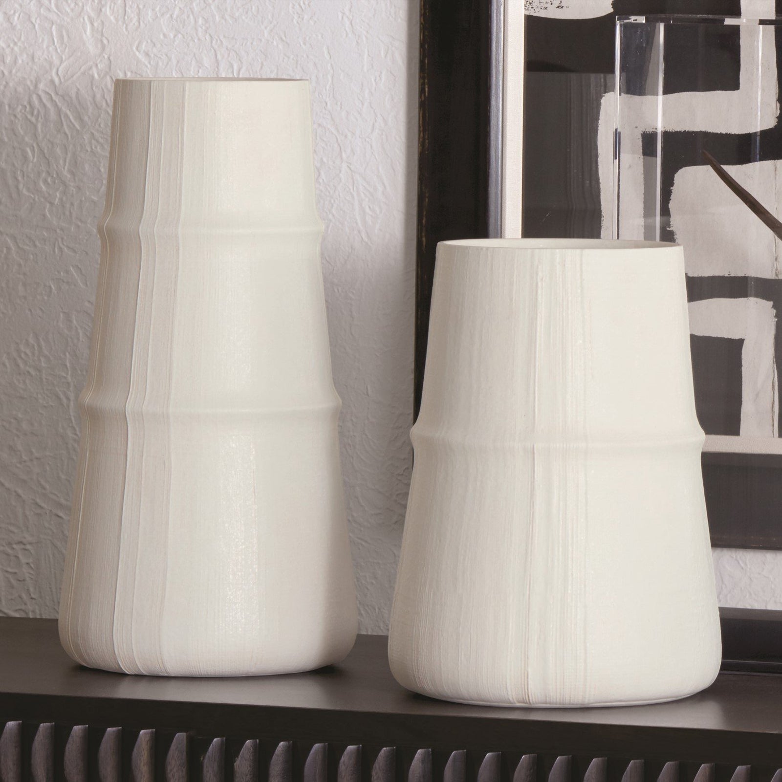 Global Views Soft White Linen Vase