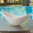 Global Views Matte White Honeycomb Long Bowl
