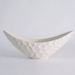 Global Views Matte White Honeycomb Long Bowl