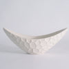 Global Views Matte White Honeycomb Long Bowl