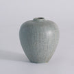 Global Views Reactive Silver Blue Mini Check Bulbous Vase