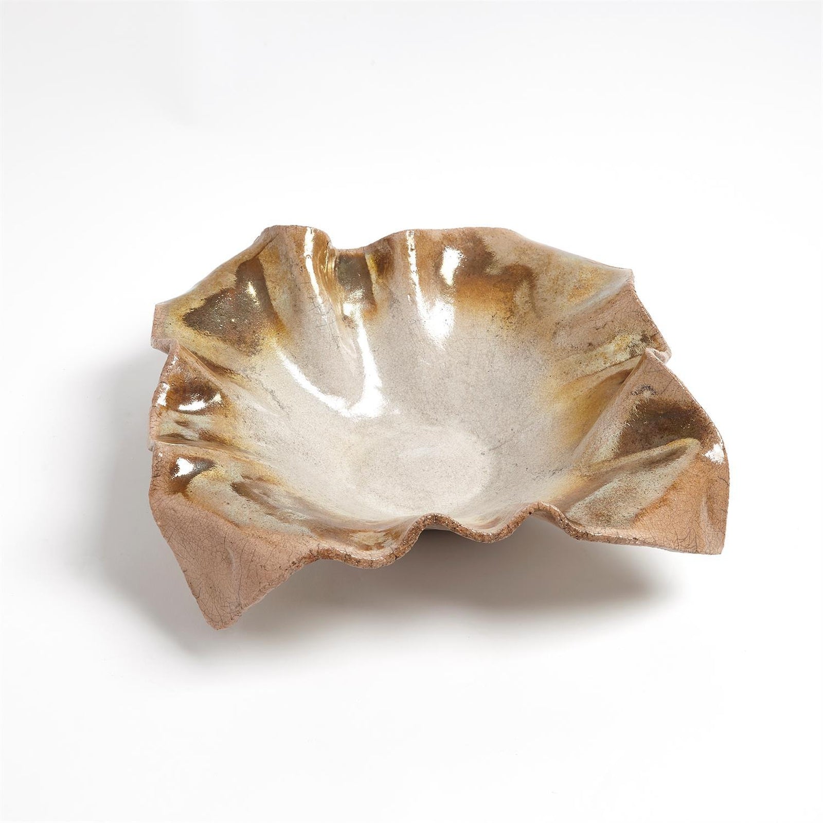 Global Views Folded Ripple Bowl Raku