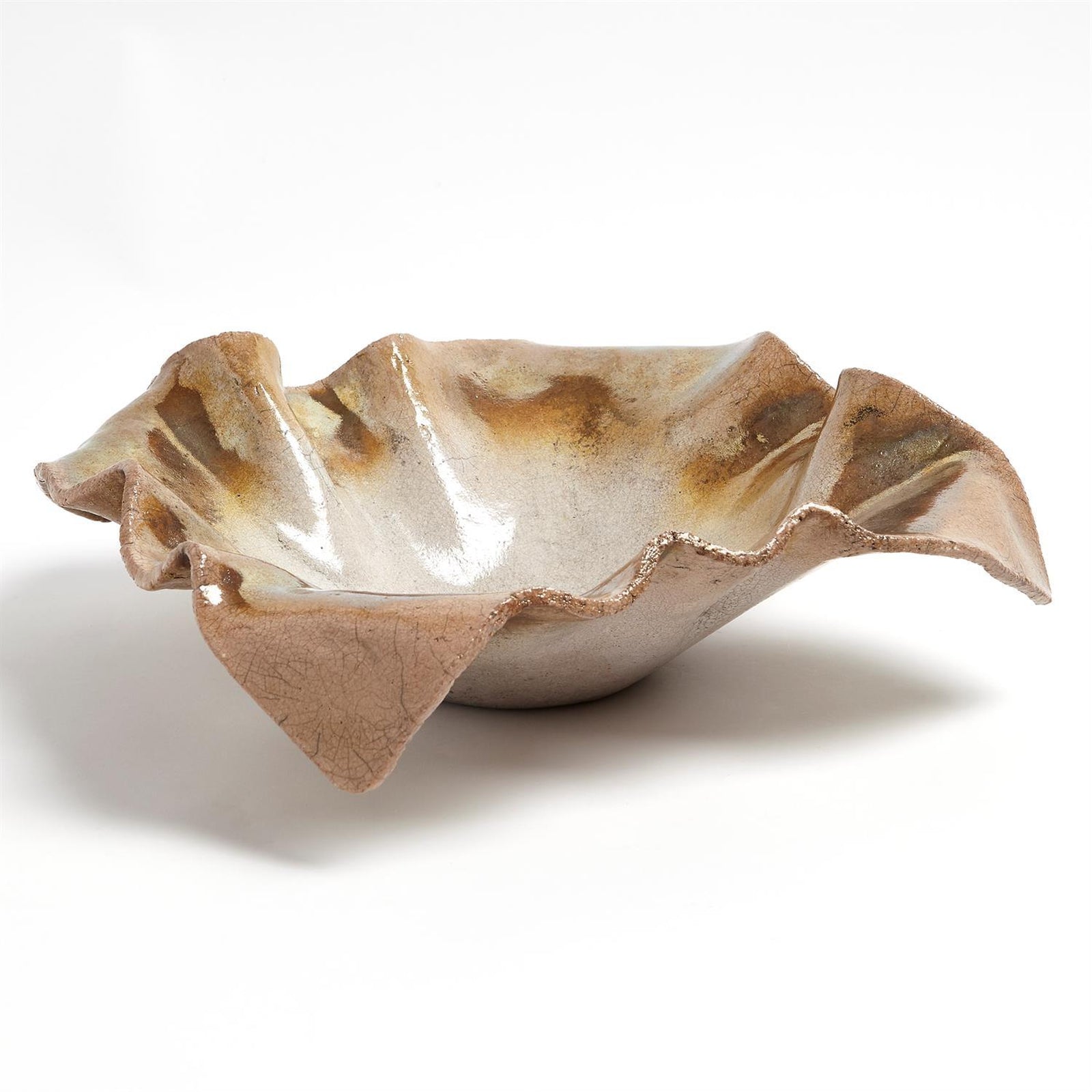 Global Views Folded Ripple Bowl Raku