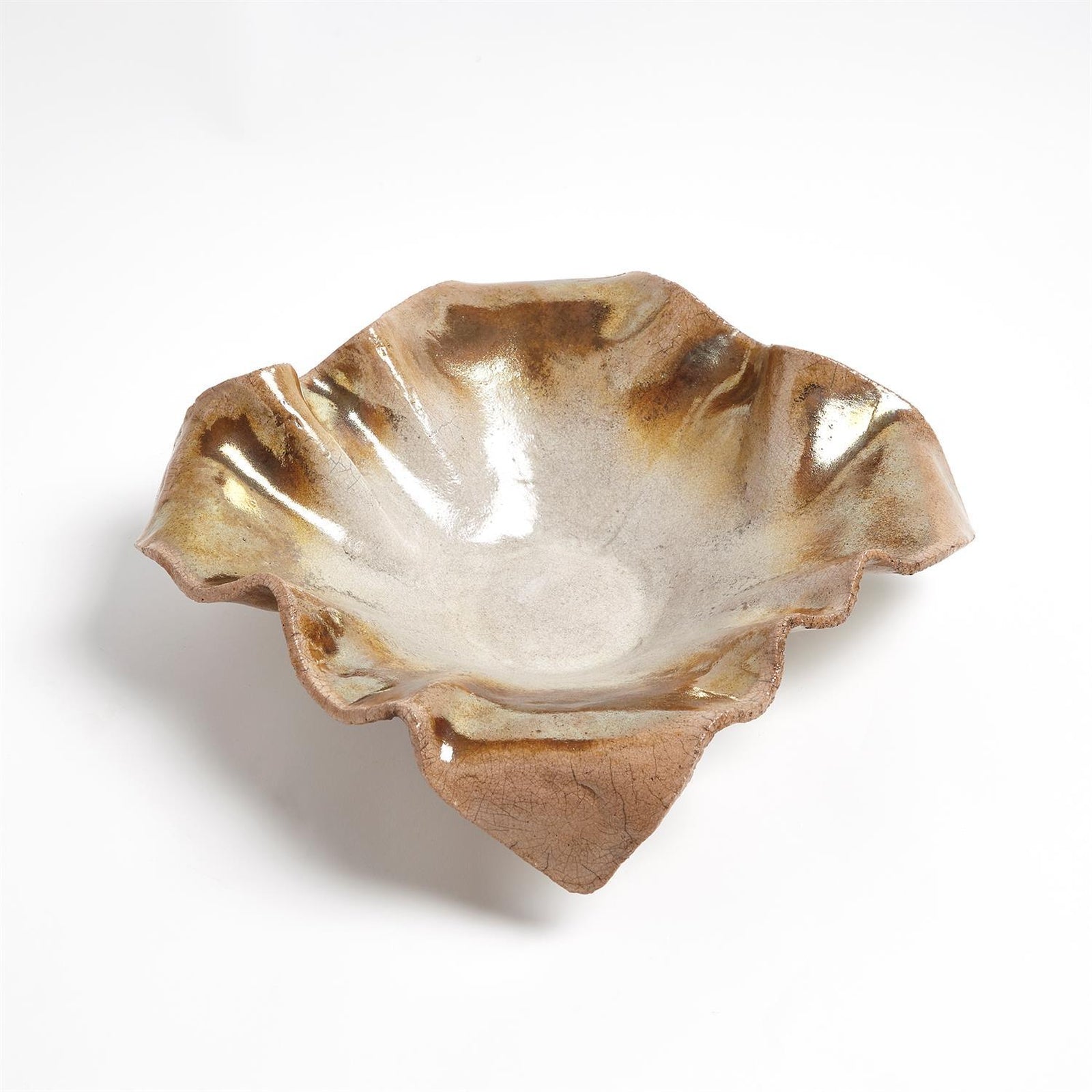 Global Views Folded Ripple Bowl Raku