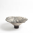 Global Views Black Raku Crackled Footed Bowl