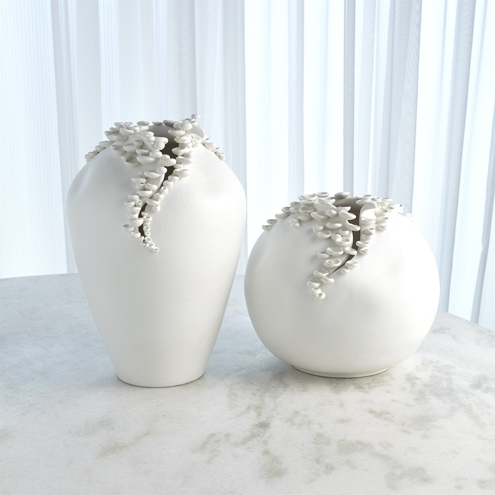 Global Views White Cascading Reef Vase