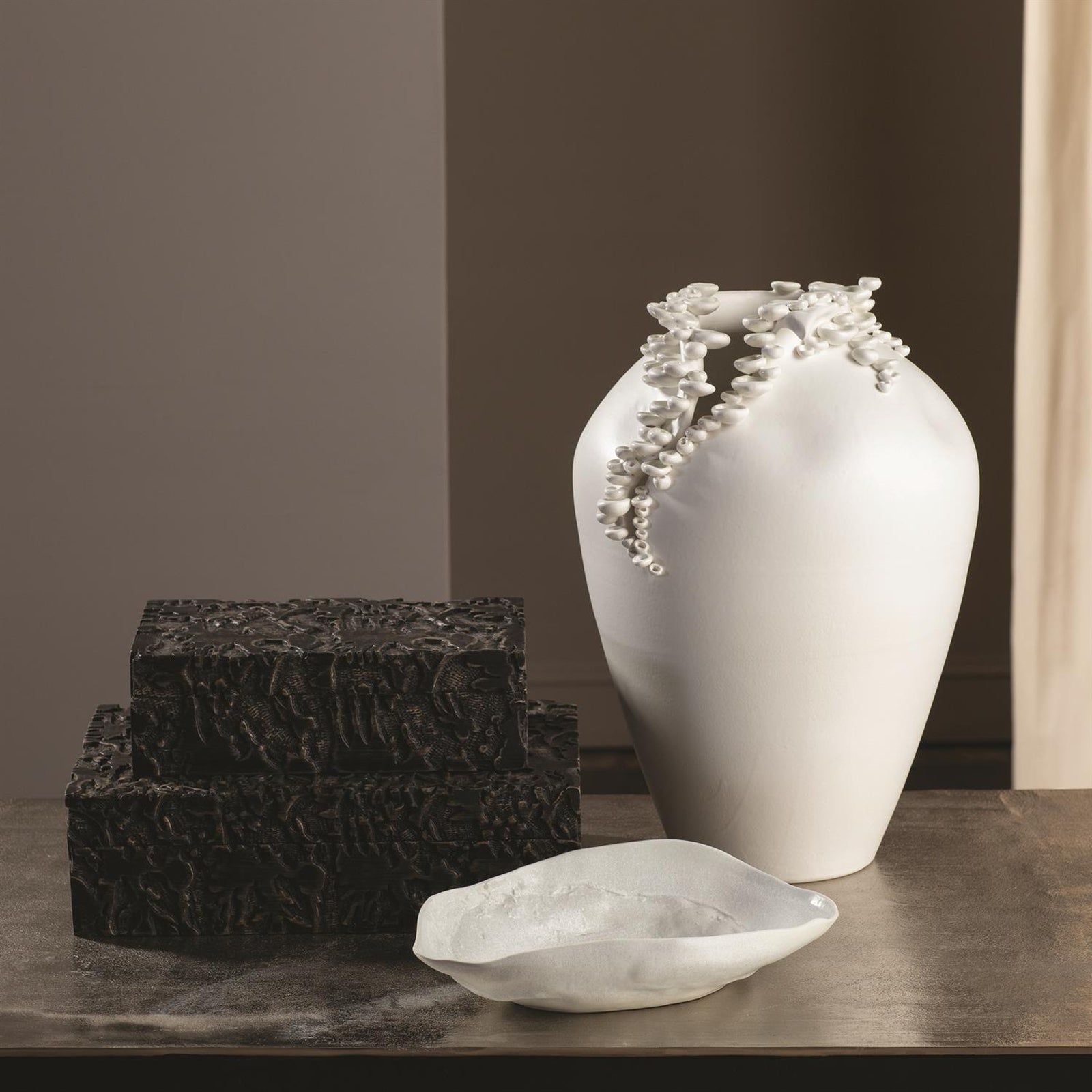 Global Views White Cascading Reef Vase