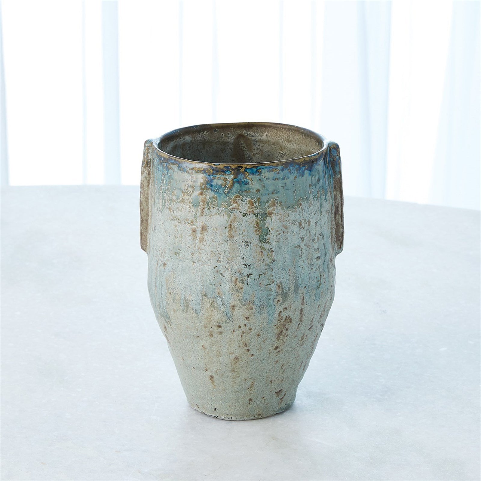 Global Views Reactive Seafoam Pinch Pot Vase
