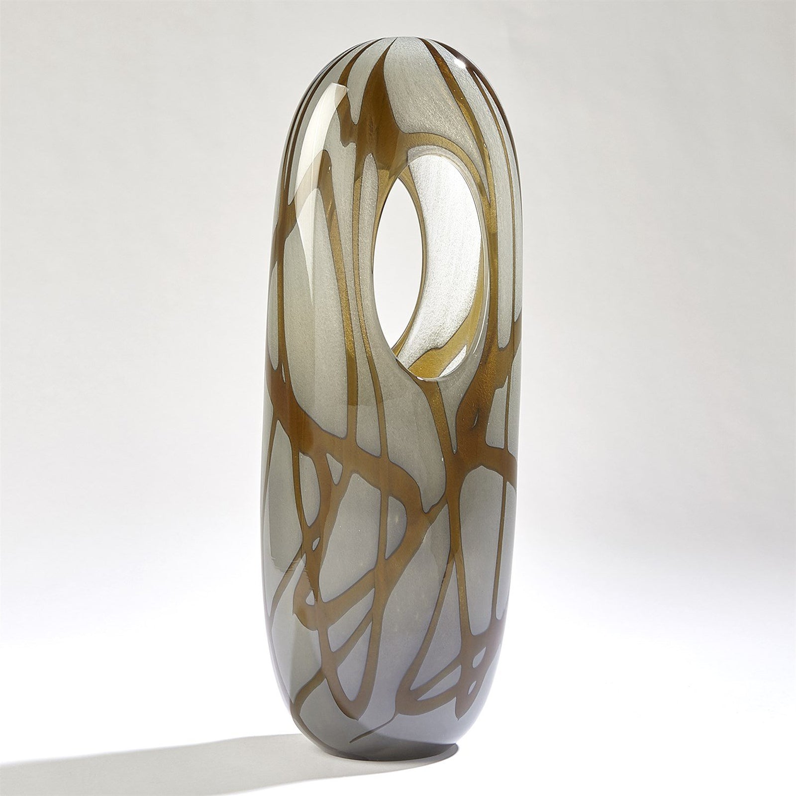 Global Views Grey Amber Swirl Vase