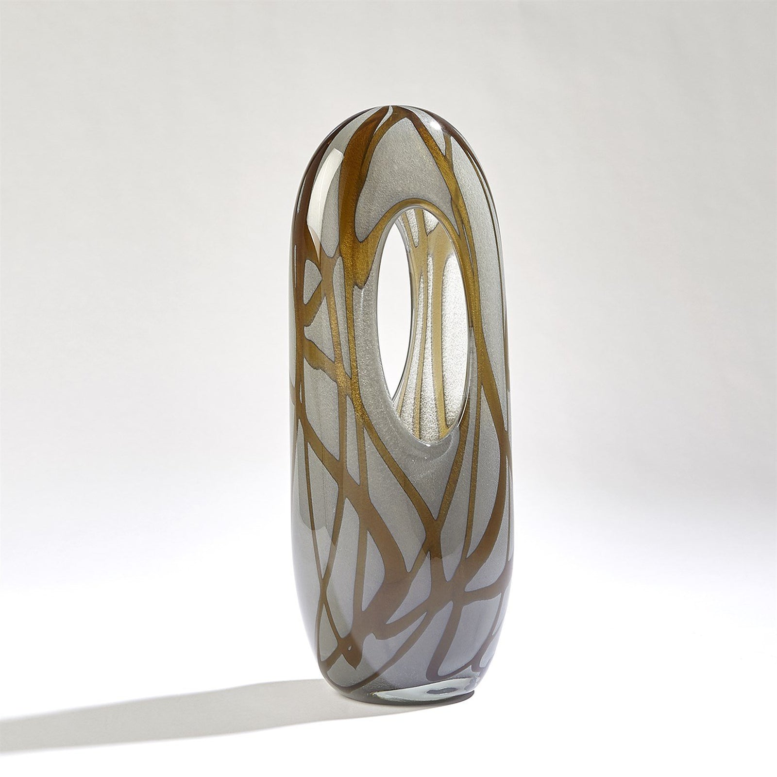 Global Views Grey Amber Swirl Vase
