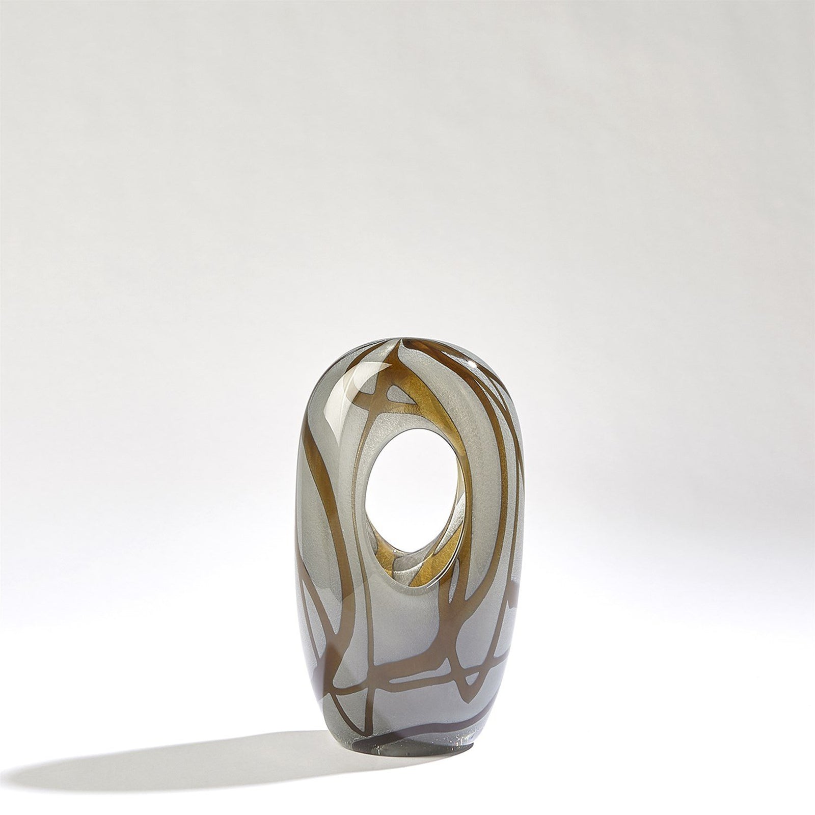 Global Views Grey Amber Swirl Vase