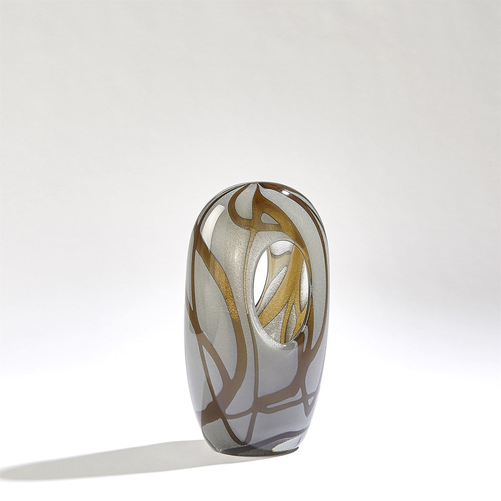 Global Views Grey Amber Swirl Vase