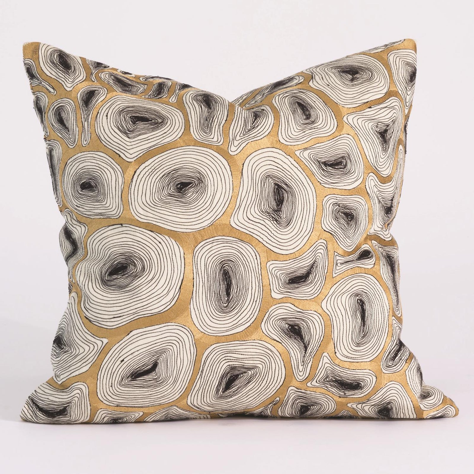 Global Views Black Gold Agate Pillow