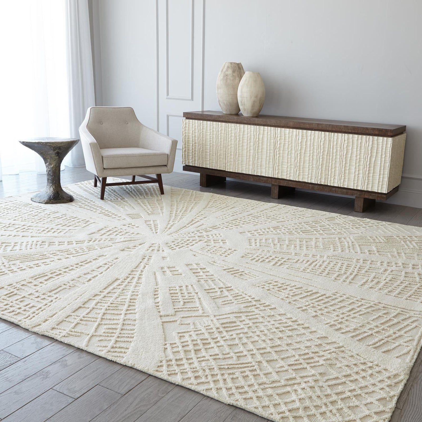 Global Views Ivory Vortex Rugs